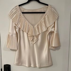 Vintage Charles Chang-Lima cream silk blouse size 10